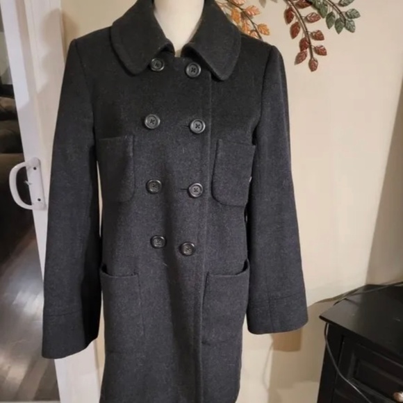 J. Crew wool pea coat. button up, fully lined, size 10